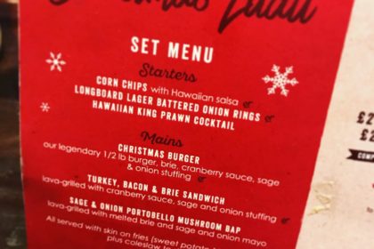 Christmas Menu Kua 'Aina