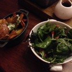 Cajun fries and salad