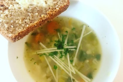 Vegetable Broth with Rye Wheaten Bread