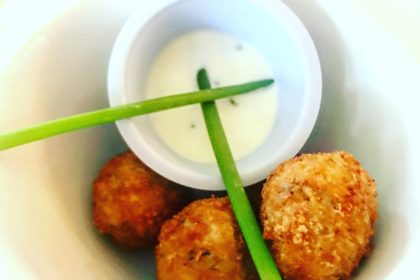 Gamebird Bon Bons with Chive Sour Cream