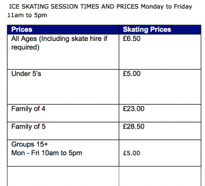 Dundonald Ice Bowl Prices